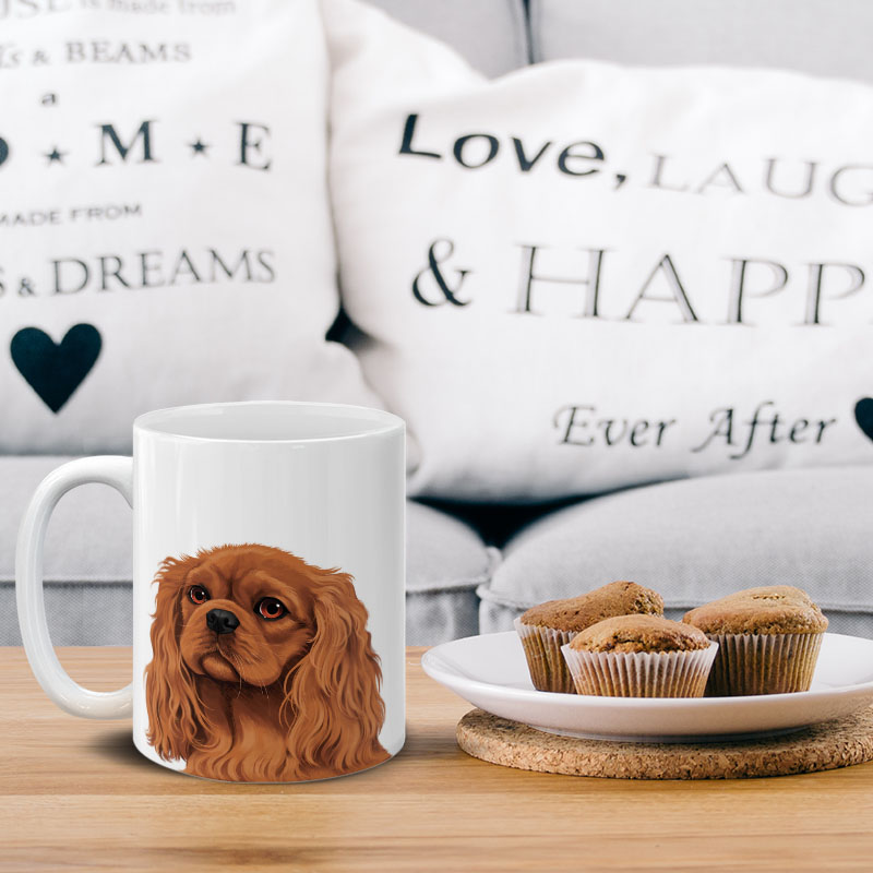 Dog Face Design Ceramic Travel Mug Home Tea Coffee Cup With Handgrip, 11 OZ - Picture 118 of 279
