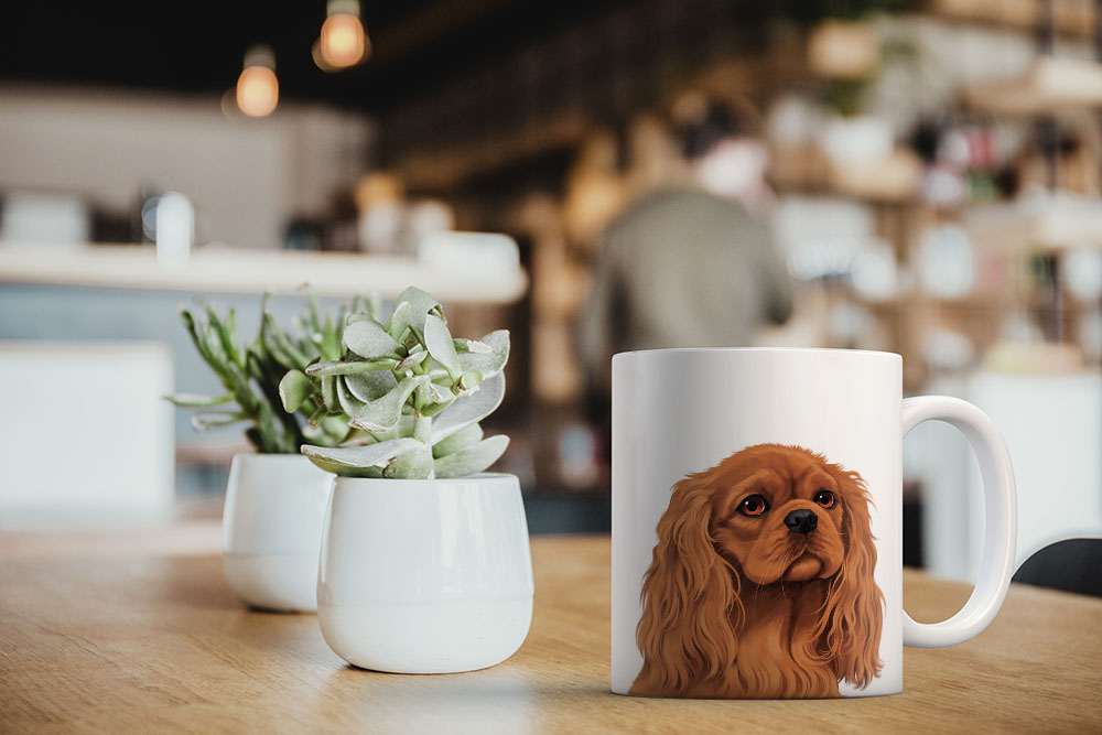 Dog Face Design Ceramic Travel Mug Home Tea Coffee Cup With Handgrip, 11 OZ - Picture 119 of 279