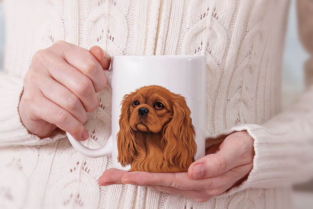 Dog Face Design Ceramic Travel Mug Home Tea Coffee Cup With Handgrip, 11 OZ - Picture 120 of 279