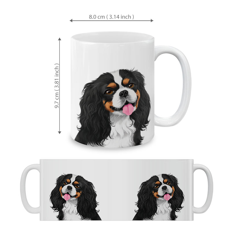 Dog Face Design Ceramic Travel Mug Home Tea Coffee Cup With Handgrip, 11 OZ - Picture 145 of 279