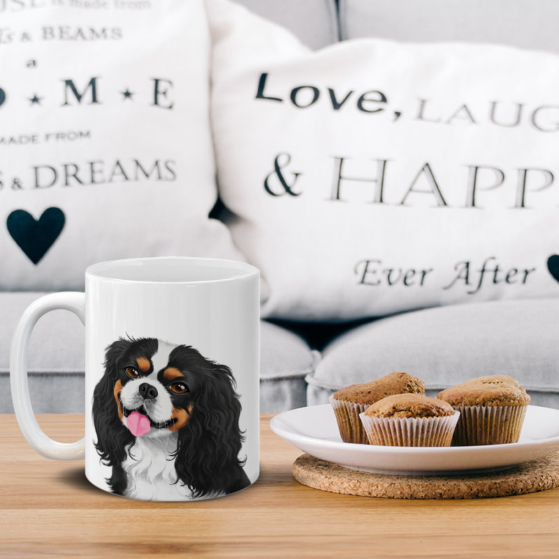 Dog Face Design Ceramic Travel Mug Home Tea Coffee Cup With Handgrip, 11 OZ - Picture 146 of 279