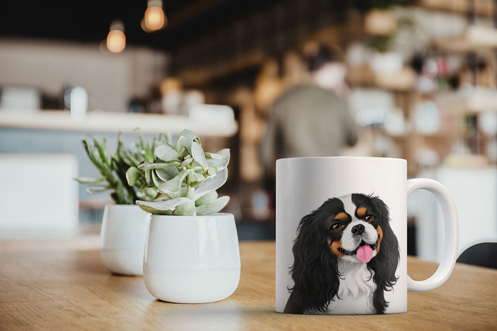 Dog Face Design Ceramic Travel Mug Home Tea Coffee Cup With Handgrip, 11 OZ - Picture 147 of 279