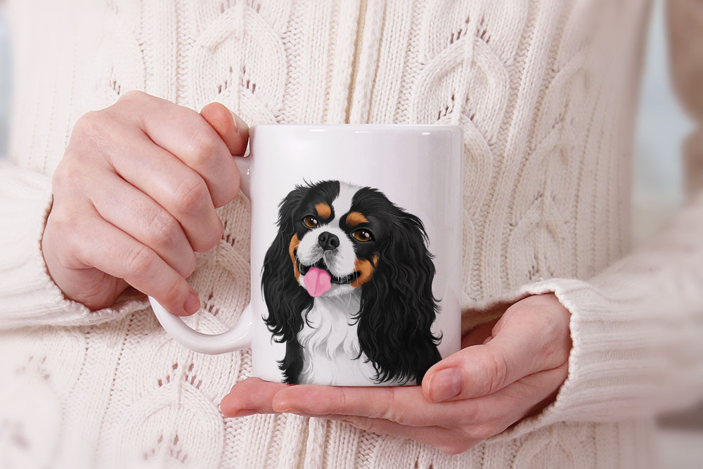 Dog Face Design Ceramic Travel Mug Home Tea Coffee Cup With Handgrip, 11 OZ - Picture 148 of 279