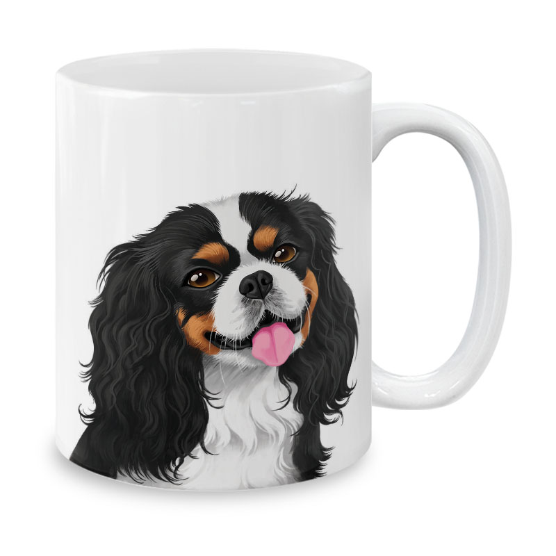 Dog Face Design Ceramic Travel Mug Home Tea Coffee Cup With Handgrip, 11 OZ - Picture 142 of 279