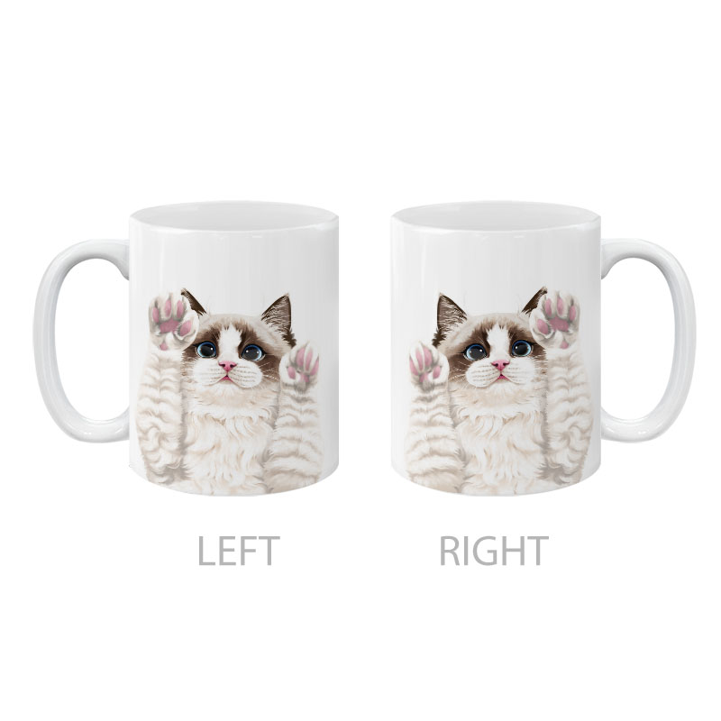 Dog Face Design Ceramic Travel Mug Home Tea Coffee Cup With Handgrip, 11 OZ - Picture 157 of 279