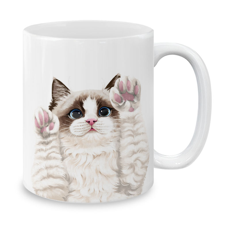 Dog Face Design Ceramic Travel Mug Home Tea Coffee Cup With Handgrip, 11 OZ - Picture 156 of 279