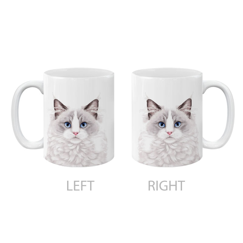 Dog Face Design Ceramic Travel Mug Home Tea Coffee Cup With Handgrip, 11 OZ - Picture 164 of 279