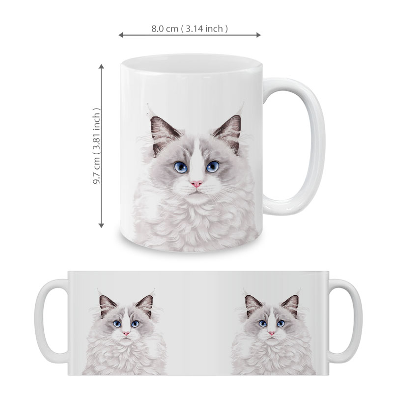 Dog Face Design Ceramic Travel Mug Home Tea Coffee Cup With Handgrip, 11 OZ - Picture 166 of 279