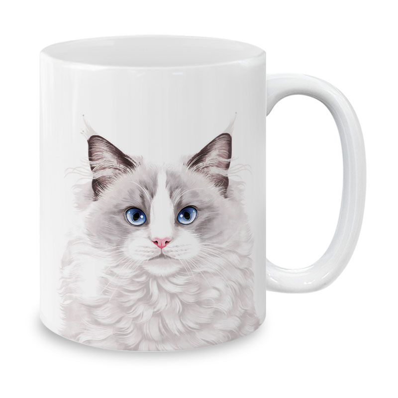 Dog Face Design Ceramic Travel Mug Home Tea Coffee Cup With Handgrip, 11 OZ - Picture 163 of 279
