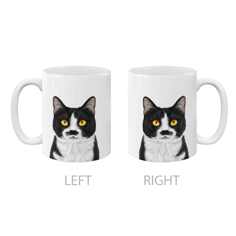 Dog Face Design Ceramic Travel Mug Home Tea Coffee Cup With Handgrip, 11 OZ - Picture 171 of 279