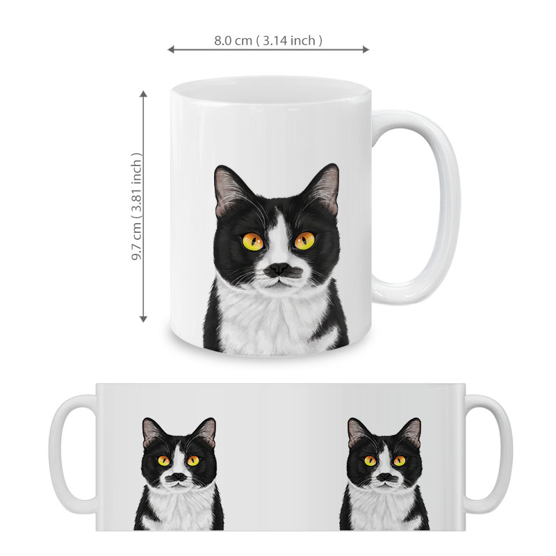 Dog Face Design Ceramic Travel Mug Home Tea Coffee Cup With Handgrip, 11 OZ - Picture 173 of 279