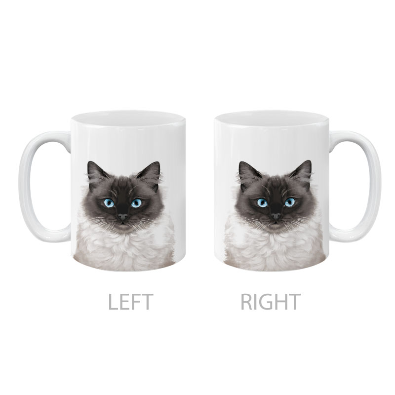 Dog Face Design Ceramic Travel Mug Home Tea Coffee Cup With Handgrip, 11 OZ - Picture 178 of 279