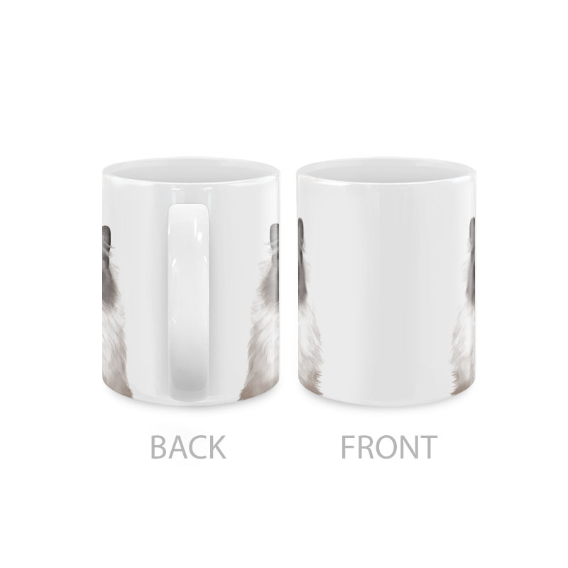 Dog Face Design Ceramic Travel Mug Home Tea Coffee Cup With Handgrip, 11 OZ - Picture 179 of 279