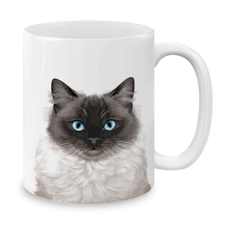 Dog Face Design Ceramic Travel Mug Home Tea Coffee Cup With Handgrip, 11 OZ - Picture 177 of 279