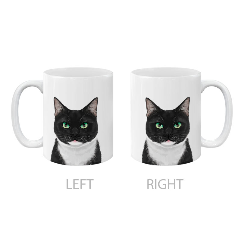 Dog Face Design Ceramic Travel Mug Home Tea Coffee Cup With Handgrip, 11 OZ - Picture 185 of 279