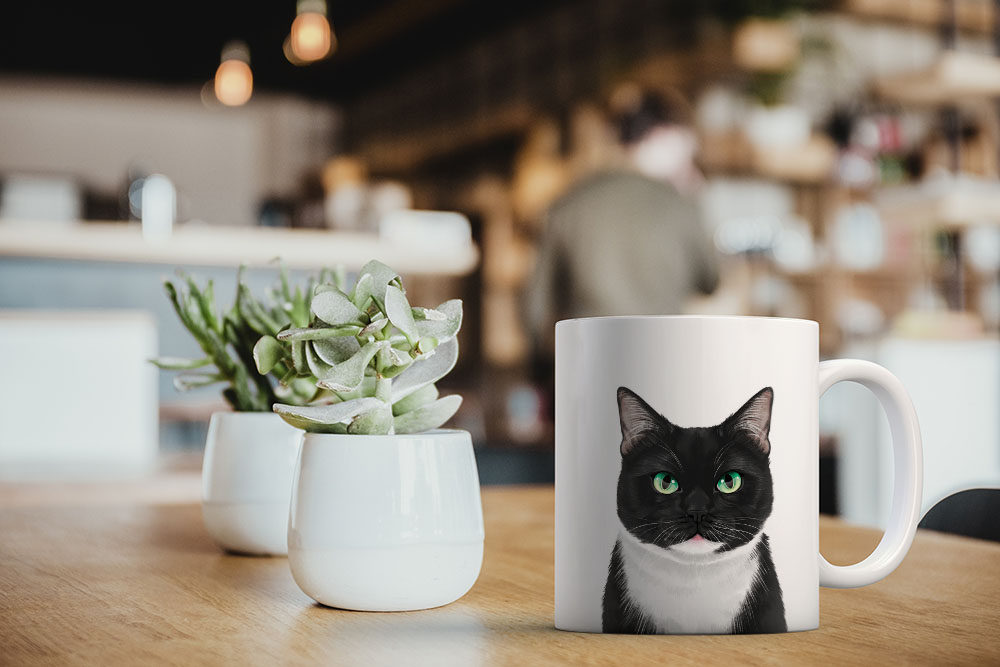 Dog Face Design Ceramic Travel Mug Home Tea Coffee Cup With Handgrip, 11 OZ - Picture 189 of 279