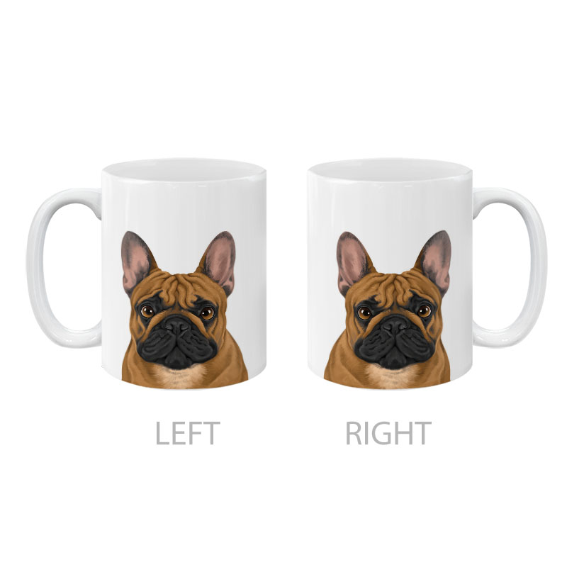 Dog Face Design Ceramic Travel Mug Home Tea Coffee Cup With Handgrip, 11 OZ - Picture 192 of 279