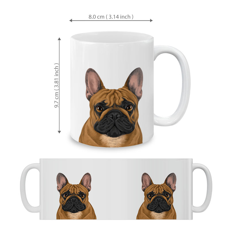 Dog Face Design Ceramic Travel Mug Home Tea Coffee Cup With Handgrip, 11 OZ - Picture 194 of 279