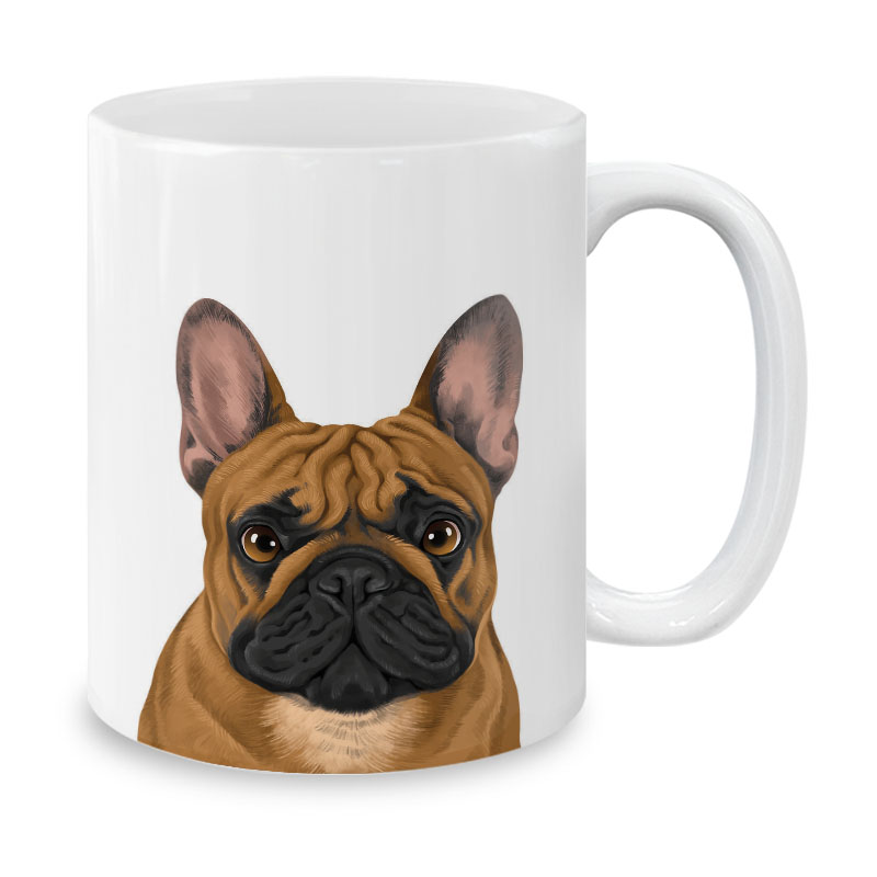 Dog Face Design Ceramic Travel Mug Home Tea Coffee Cup With Handgrip, 11 OZ - Picture 191 of 279