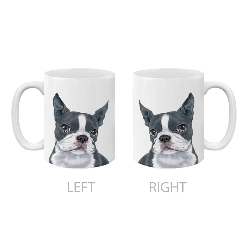 Dog Face Design Ceramic Travel Mug Home Tea Coffee Cup With Handgrip, 11 OZ - Picture 199 of 279