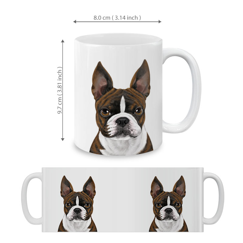 Dog Face Design Ceramic Travel Mug Home Tea Coffee Cup With Handgrip, 11 OZ - Picture 208 of 279