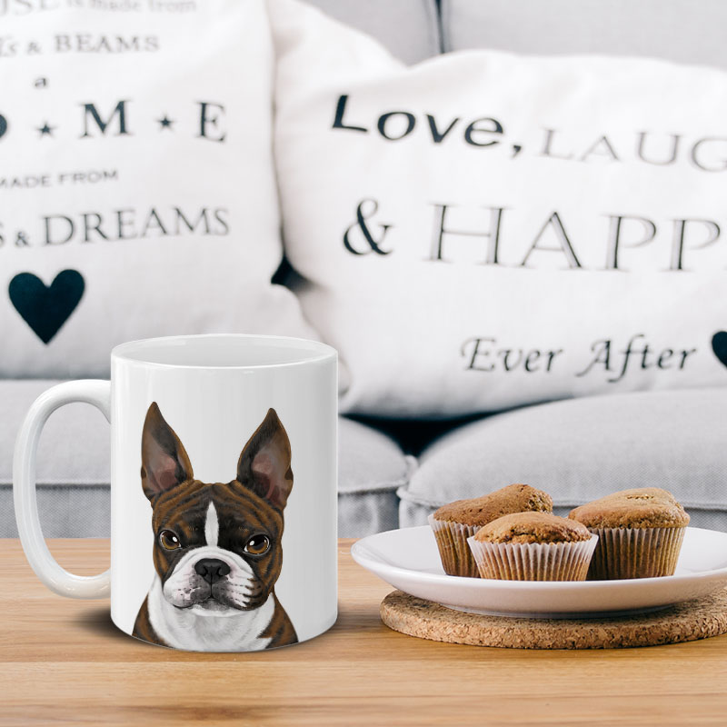 Dog Face Design Ceramic Travel Mug Home Tea Coffee Cup With Handgrip, 11 OZ - Picture 209 of 279