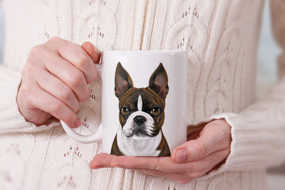 Dog Face Design Ceramic Travel Mug Home Tea Coffee Cup With Handgrip, 11 OZ - Picture 211 of 279