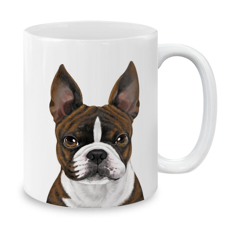 Dog Face Design Ceramic Travel Mug Home Tea Coffee Cup With Handgrip, 11 OZ - Picture 205 of 279