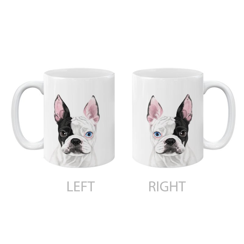 Dog Face Design Ceramic Travel Mug Home Tea Coffee Cup With Handgrip, 11 OZ - Picture 213 of 279