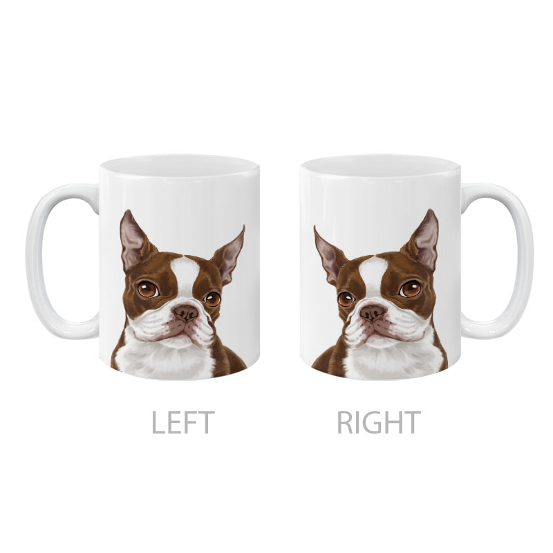 Dog Face Design Ceramic Travel Mug Home Tea Coffee Cup With Handgrip, 11 OZ - Picture 220 of 279