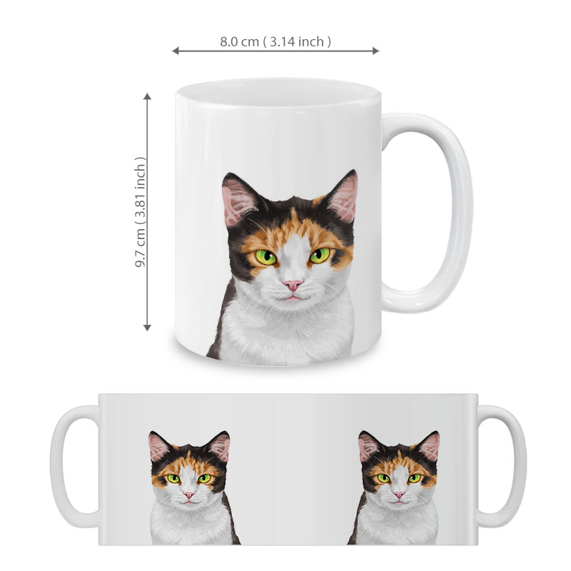 Dog Face Design Ceramic Travel Mug Home Tea Coffee Cup With Handgrip, 11 OZ - Picture 229 of 279