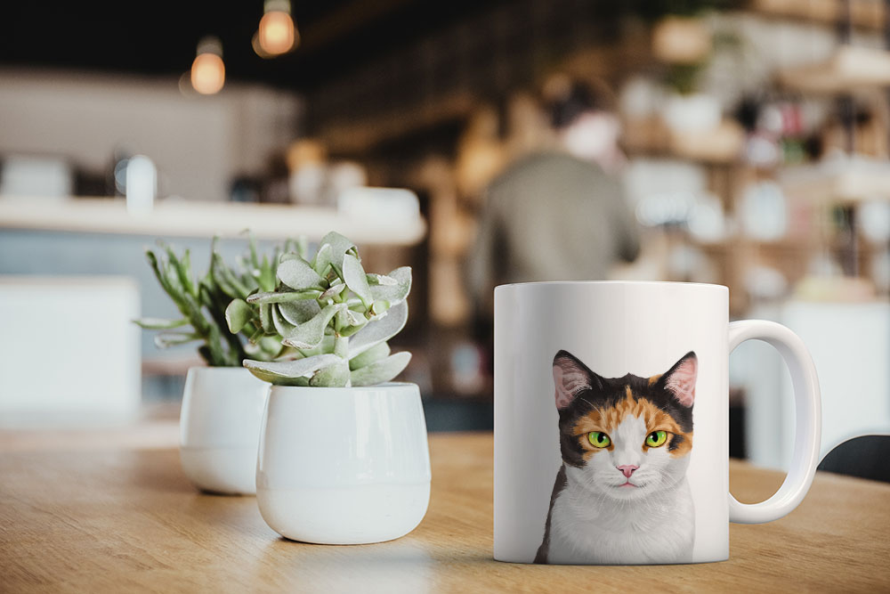 Dog Face Design Ceramic Travel Mug Home Tea Coffee Cup With Handgrip, 11 OZ - Picture 231 of 279