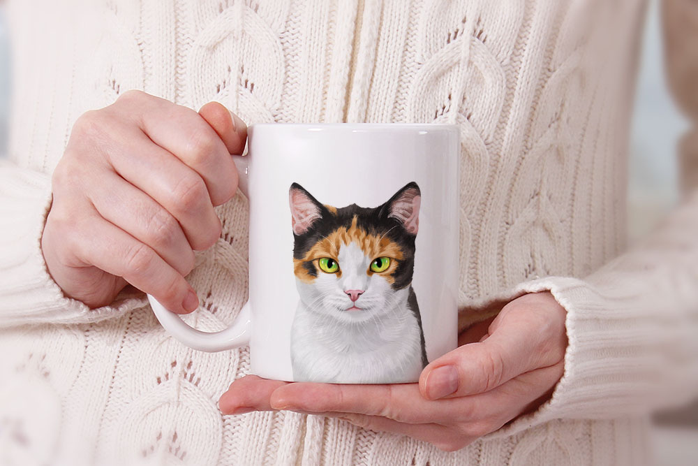 Dog Face Design Ceramic Travel Mug Home Tea Coffee Cup With Handgrip, 11 OZ - Picture 232 of 279