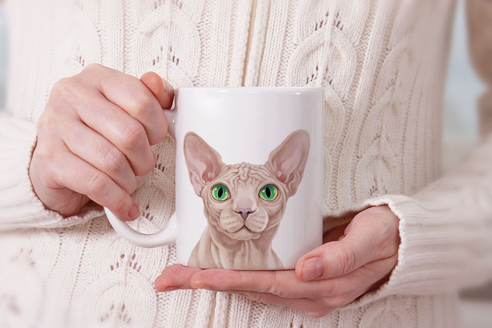 Dog Face Design Ceramic Travel Mug Home Tea Coffee Cup With Handgrip, 11 OZ - Picture 239 of 279