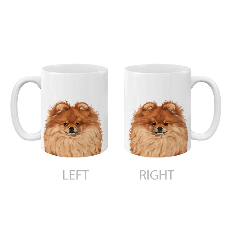 Dog Face Design Ceramic Travel Mug Home Tea Coffee Cup With Handgrip, 11 OZ - Picture 241 of 279