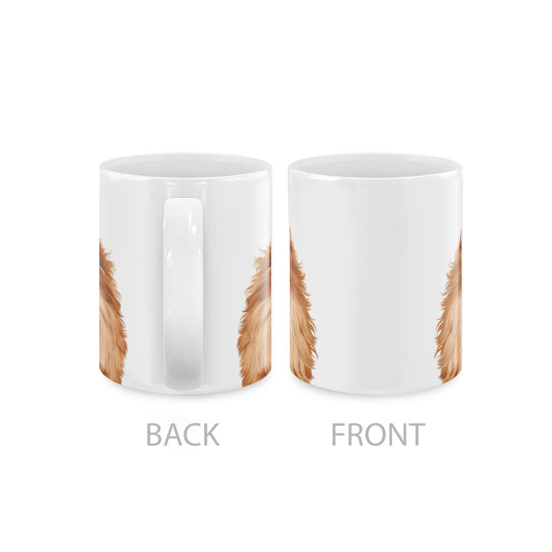 Dog Face Design Ceramic Travel Mug Home Tea Coffee Cup With Handgrip, 11 OZ - Picture 242 of 279