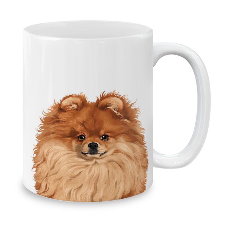 Dog Face Design Ceramic Travel Mug Home Tea Coffee Cup With Handgrip, 11 OZ - Picture 240 of 279