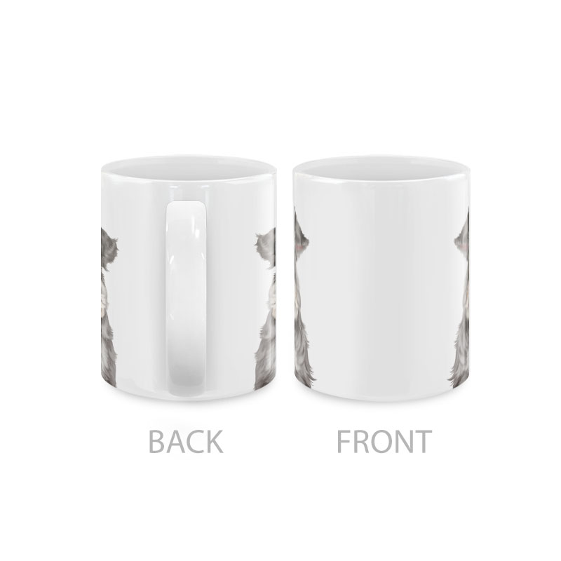 Dog Face Design Ceramic Travel Mug Home Tea Coffee Cup With Handgrip, 11 OZ - Picture 249 of 279
