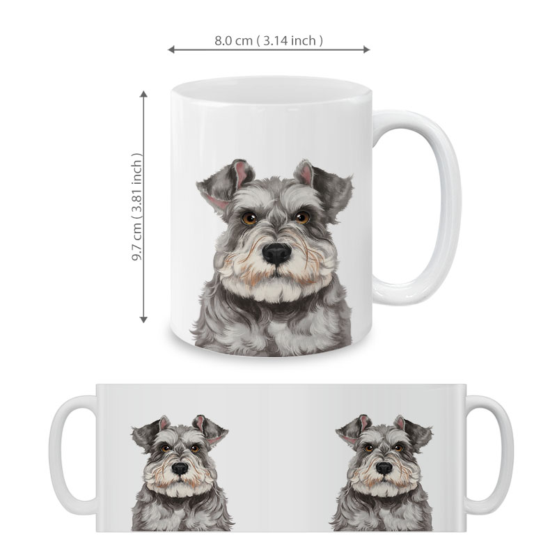 Dog Face Design Ceramic Travel Mug Home Tea Coffee Cup With Handgrip, 11 OZ - Picture 250 of 279