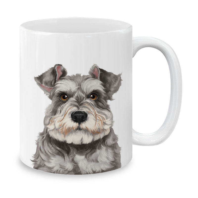 Dog Face Design Ceramic Travel Mug Home Tea Coffee Cup With Handgrip, 11 OZ - Picture 247 of 279