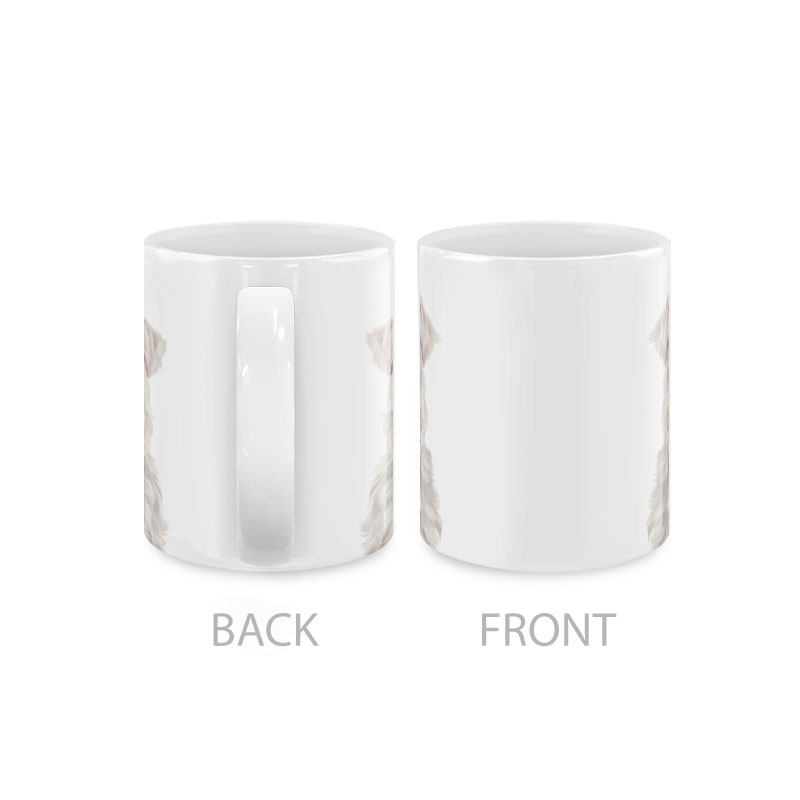 Dog Face Design Ceramic Travel Mug Home Tea Coffee Cup With Handgrip, 11 OZ - Picture 256 of 279