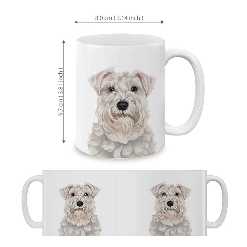 Dog Face Design Ceramic Travel Mug Home Tea Coffee Cup With Handgrip, 11 OZ - Picture 257 of 279