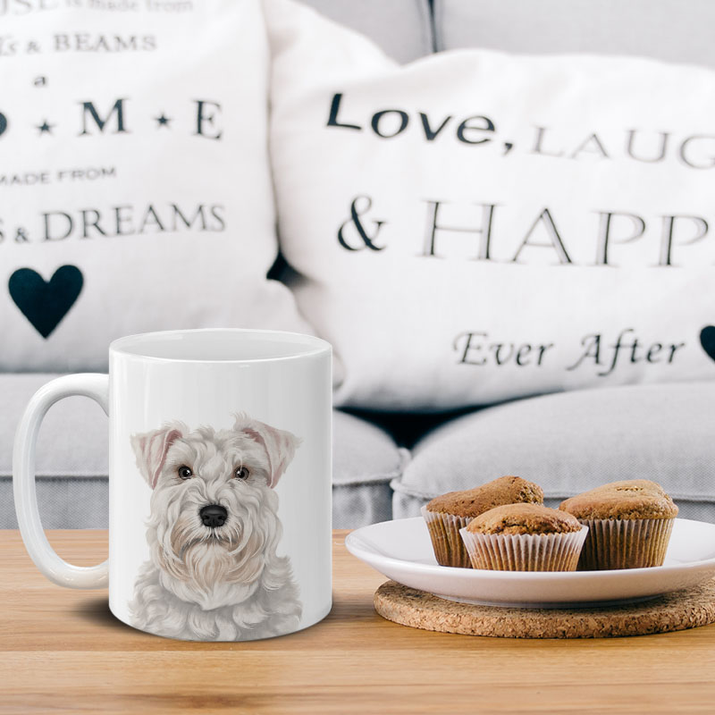 Dog Face Design Ceramic Travel Mug Home Tea Coffee Cup With Handgrip, 11 OZ - Picture 258 of 279