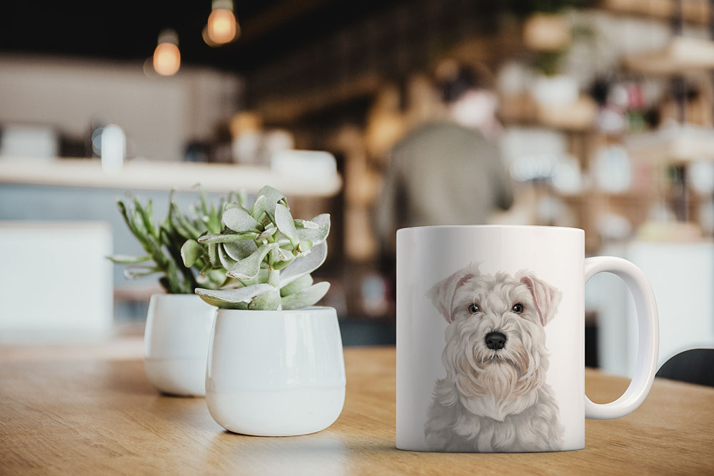 Dog Face Design Ceramic Travel Mug Home Tea Coffee Cup With Handgrip, 11 OZ - Picture 259 of 279