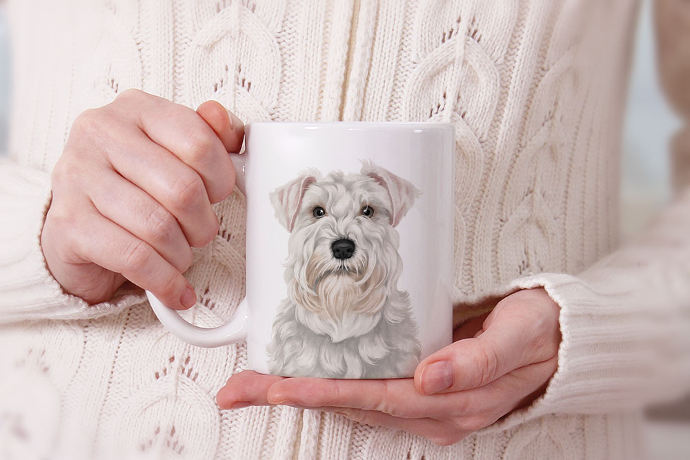 Dog Face Design Ceramic Travel Mug Home Tea Coffee Cup With Handgrip, 11 OZ - Picture 260 of 279
