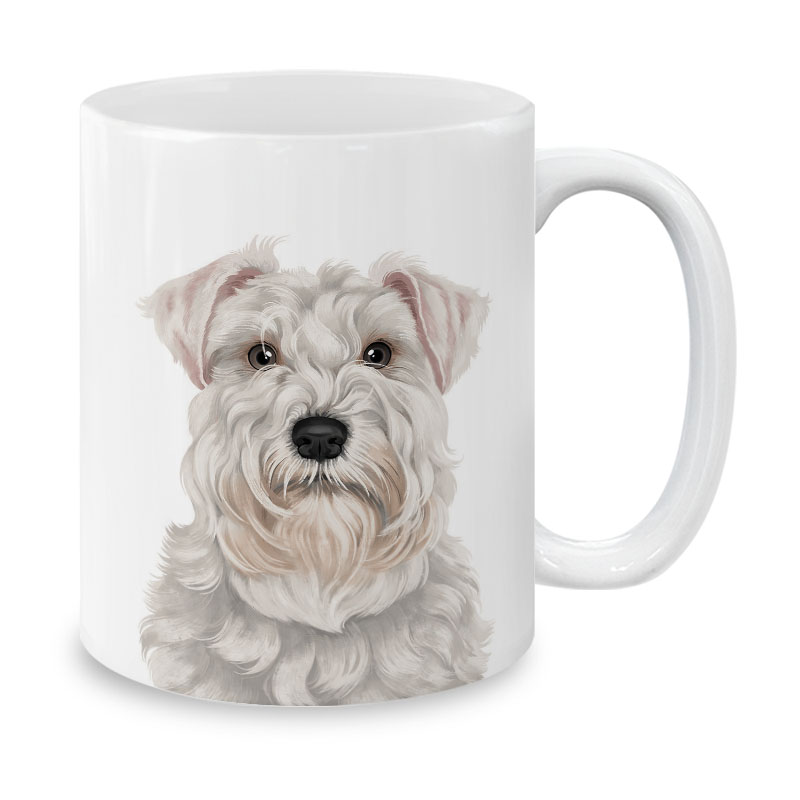 Dog Face Design Ceramic Travel Mug Home Tea Coffee Cup With Handgrip, 11 OZ - Picture 254 of 279