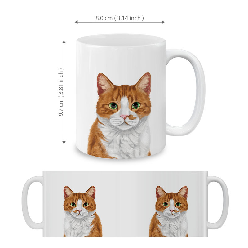 Dog Face Design Ceramic Travel Mug Home Tea Coffee Cup With Handgrip, 11 OZ - Picture 264 of 279