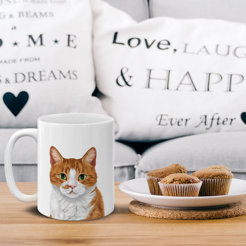 Dog Face Design Ceramic Travel Mug Home Tea Coffee Cup With Handgrip, 11 OZ - Picture 265 of 279