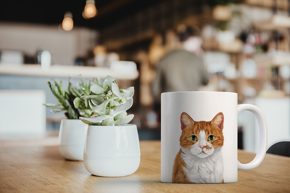 Dog Face Design Ceramic Travel Mug Home Tea Coffee Cup With Handgrip, 11 OZ - Picture 266 of 279