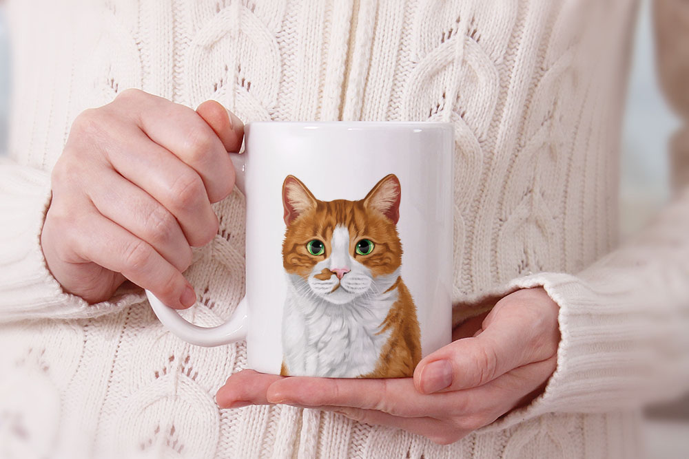 Dog Face Design Ceramic Travel Mug Home Tea Coffee Cup With Handgrip, 11 OZ - Picture 267 of 279